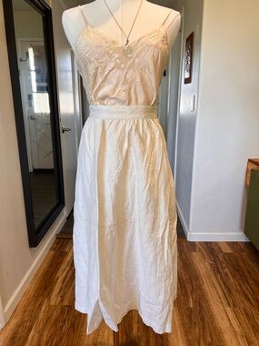 Vintage 100% Linen Midi Skirt